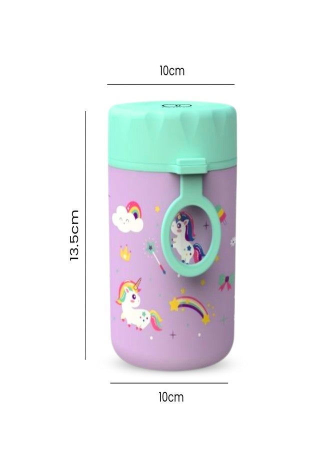 ONE AND ONLY مرطبان طعام معزول للأطفال من ون آند أونلي | مصنوع من الفولاذ المقاوم للصدأ 304 | مرطبان غداء معزول بتفريغ الهواء سعة 450 مل | حافظة طعام حرارية خالية من مادة BPA لحفظ الطعام ساخنًا وباردًا، مثالية للمدرسة، وطعام الأطفال، والسفر | مرطبان طعام يونيكورن مانع للتسرب - Image 2